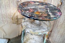 Antique Early/Mid-20thC French Painted Steel & Pine Sculptors Stand c.1930-40