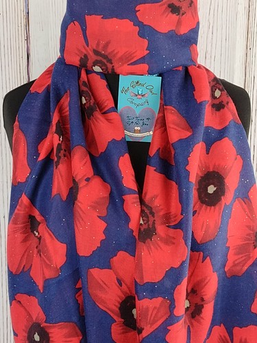 Poppy flower glitter scarf - poppy,