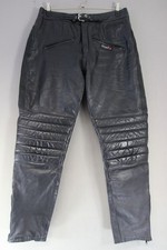 JUST BIKERS THINSULATE 3M THERMAL LINED BLACK LEATHER TROUSERS WAIST 36"/LEG 31"