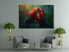Painting of Colorful Parrots