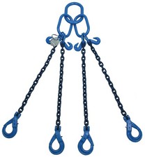 Grade 100 4 Leg 8mm Chain Sling 5.3 tonne Lifting Rigging Safety Hook 2-6mtr