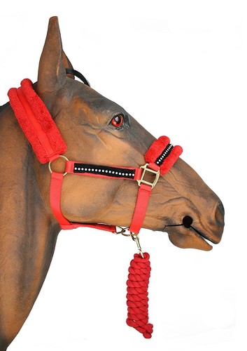 Red horse diamonte head - red,