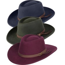 Hoggs Of Fife Mens Perth Crushable Felt Hat Olive Navy XS S M L XL