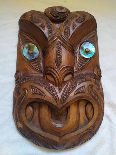 Vintage maori mask weku - vintage,