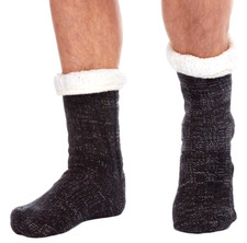 Mens Slipper Socks with Grips Thick Fluffy Christmas Warm Winter Thermal Socks