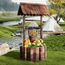 Wooden Wishing Well Planter