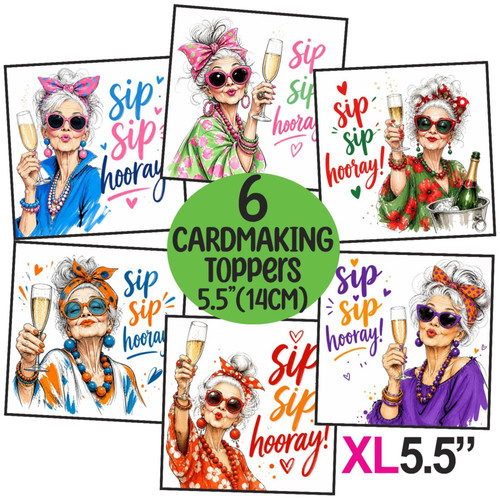 Funny old lady card - old,