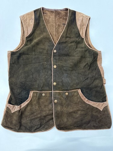 Vintage leather waistcoat - , 42"