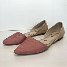 Boden shoes size EUR 36 pink pony skin beige suede slip on pointed toe flats
