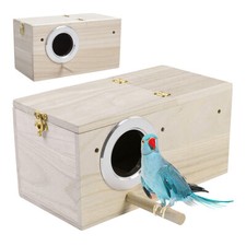 Bird Eggs Breeding Box Cage Wooden Nesting House For Budgie Lovebirds Parrots