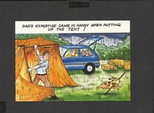 Dennis Comic Postcard Dad's expertise came in handy putting up the tent Unposted