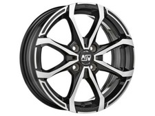 Smart 453 MSW by OZ X4 Alloy Wheels 16 Inch Black Polished Front ForTwo ForFour
