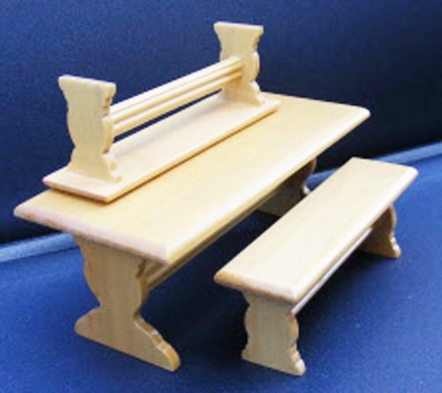 Dolls house pine wooden table - dolls,