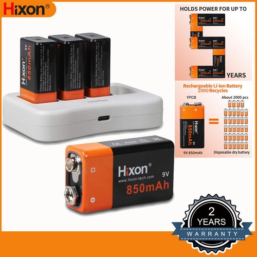 Hixon rechargeable lithium - 9v,