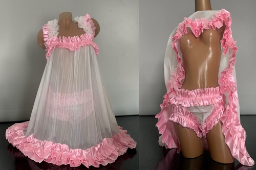 White femboy satin semi - white,