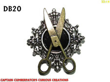 steampunk brooch badge pin scissors hairdresser tailor seamstress barber #DB20