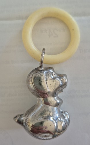 Antique silver plated dog - antique,