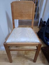 Heal's of London Lime Washed Quality Chair, wi Cream Damask Fabric Upholstery 