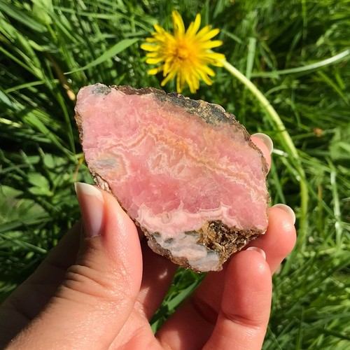 Rhodochrosite slice slab semi - slice,