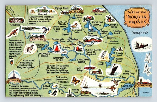 Illustrated map postcard - illustrated,