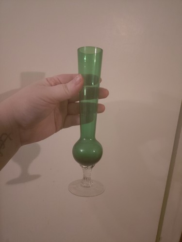 Green glass vintage ornament - green,