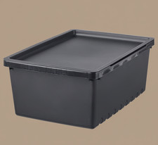 IKEA Black Storage Box with Lid  35x25x14 cm 9L capacity