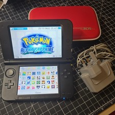 RED Nintendo 3DS XL Console + Charger 128gb SD Card mario .pokemon bundle 