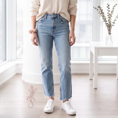 Zara high rise straight - rise, leg
