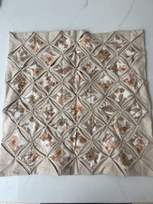 Vintage Cathedral Window Quilt pattern Square Cushion Cover Apricot 