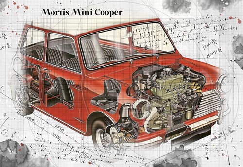 Line tech drawing - drawing, morris