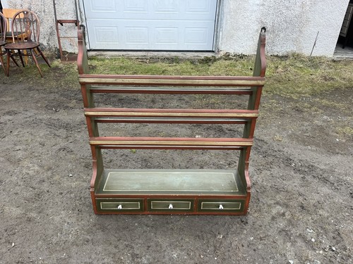 Victorian pine wall shelf - wall, /