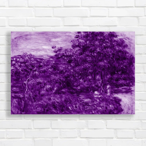 Lush woodland landscape purple - woodland,