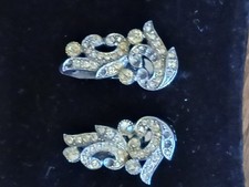 Art Deco Duette Collar Clips