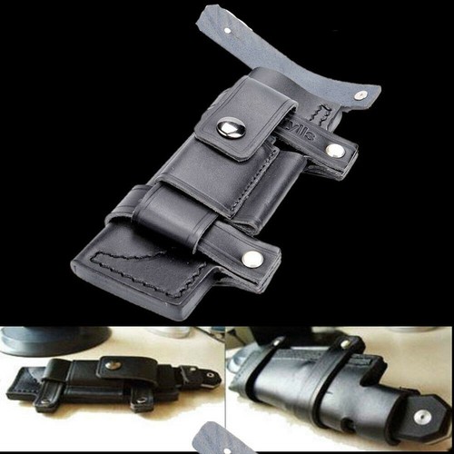 Straight leather belt - leather,