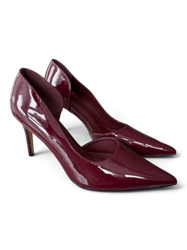 Burgundy patent effect pointed - patent,