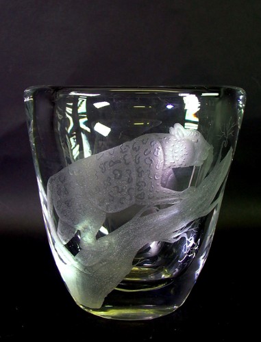Solid glass vase 2kg cut - glass,