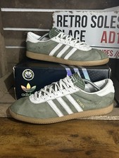Adidas Originals ® Athen Khaki Green White Suede UK Size 11 2017