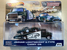 Hot wheels Team Transport Jaguar Lightweight E Type + Transporter on Real Riders