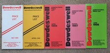 DOWDESWELL PRICE LISTS X 5 - LOT 1 
