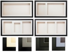 3D 18"x9" Black Deep Photo Picture Box Cast Object Memorabilia Display Frame