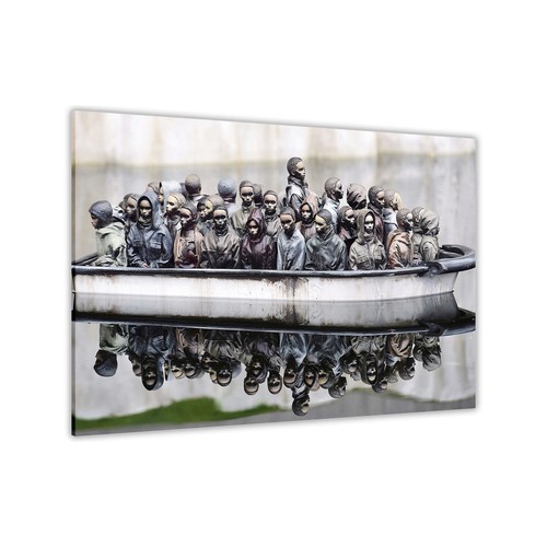 Banksy refugees canvas - banksy, wall
