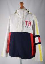 Ladies Tommy Hilfiger Red navy & White Retro Style Over jacket With Hood Size M