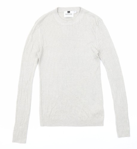 Topman mens grey crew - crew, neck