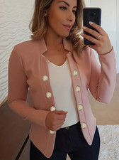 Womens Ladies Long Sleeve Front Open Blazer Suit OL Work Formal Jacket Coat Tops