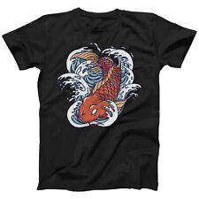 Koi Carp Japanese T-Shirt Traditional Japan Print Men's Graphic Tee | Plus Size