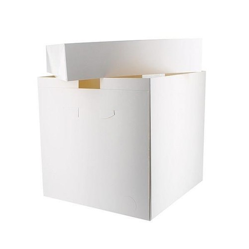 Tall white cake boxes and - cake,