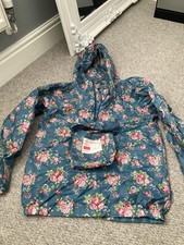 Cath Kidston cag in a bag blue floral S UK 8-10
