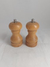 Vintage Smalll Pair Of Wooden Cole & Mason Salt & Pepper Grinders Mills
