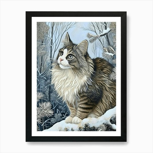 Norwegian forest cat relief - norwegian,