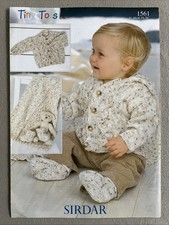 Sirdar - Knitting Pattern- Tiny Tots - DK - 1561 - Cardigans Blanket & Bootees
